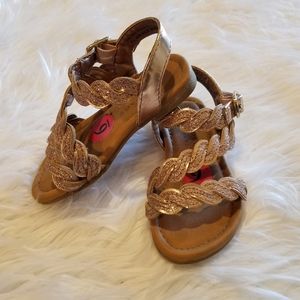WONDER NATION YOUTH GIRLS SANDALS WHITE WITH SILVER SIZE 1 NEW WITH TAGS